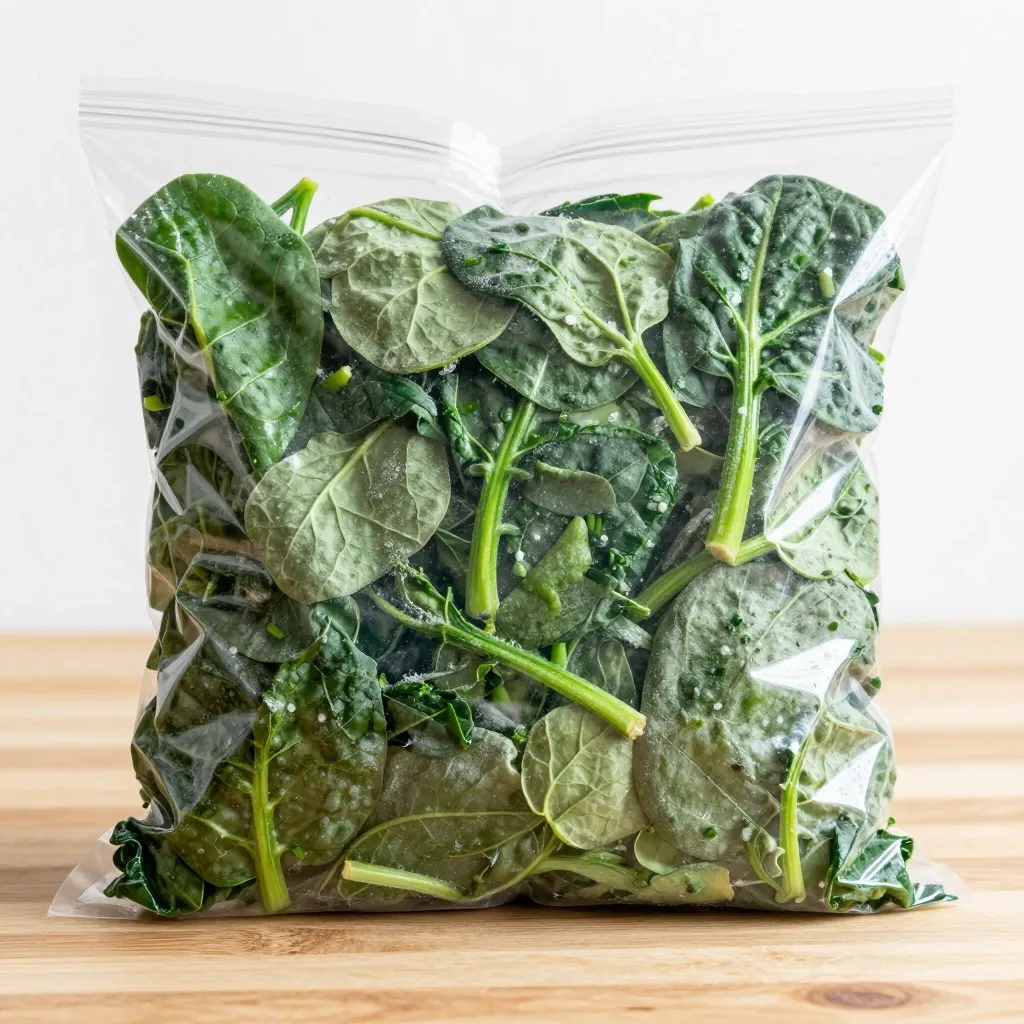 冷凍ほうれん草（冷凍加工された植物性野菜）