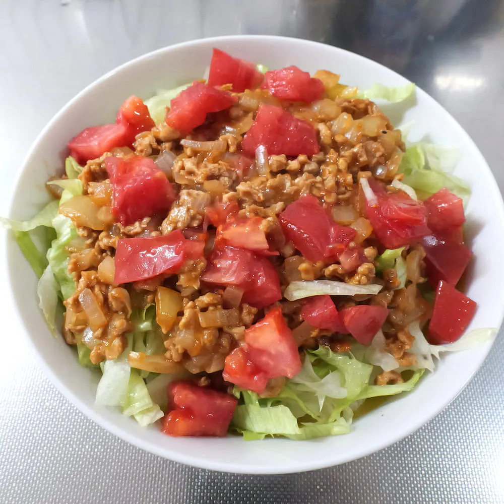 ダイズラボ タコライスの完成品