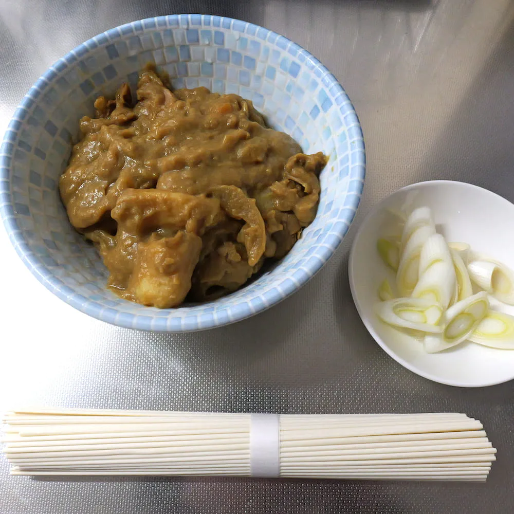 ベジカレーうどんの材料